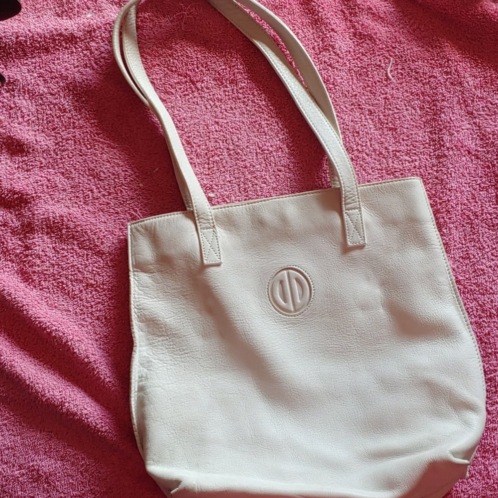 David Dart white leather tote